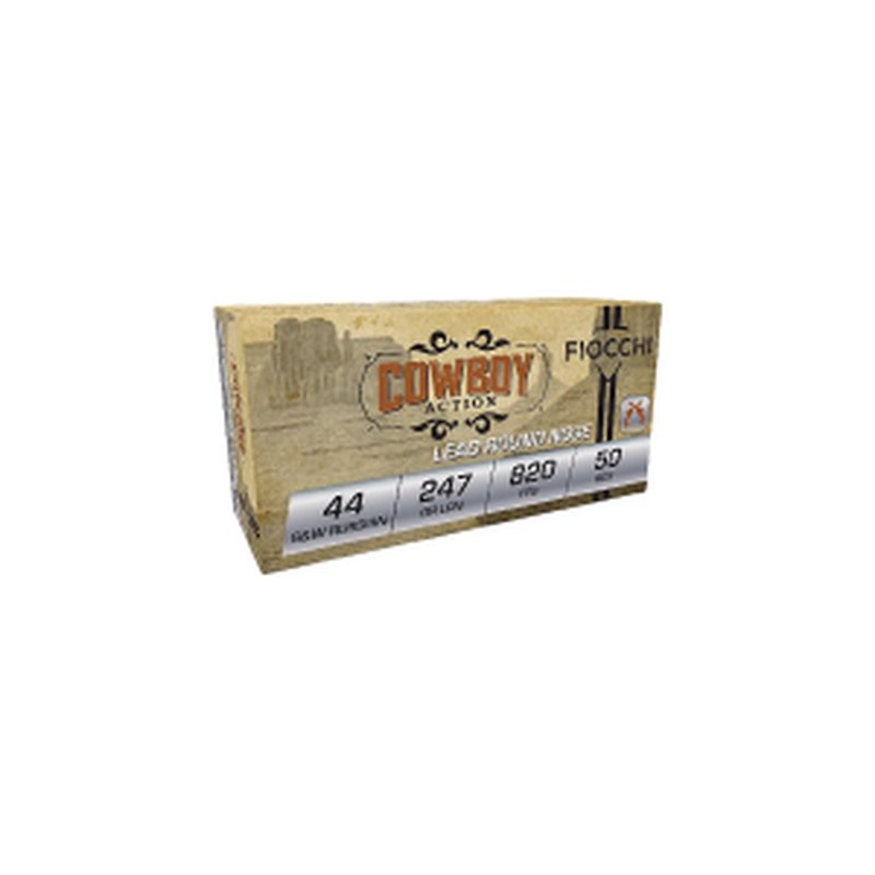 Fiocchi .44SWR Russian 247gr Lead Round Nose Ammunition 50-PK