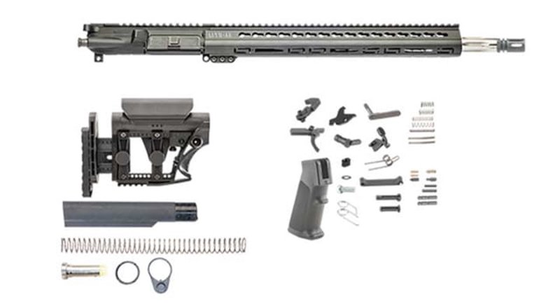 Luth-AR .223 Bull Rifle Kit (Minus Lower) w/ Collapsible Stock, 1/2x28