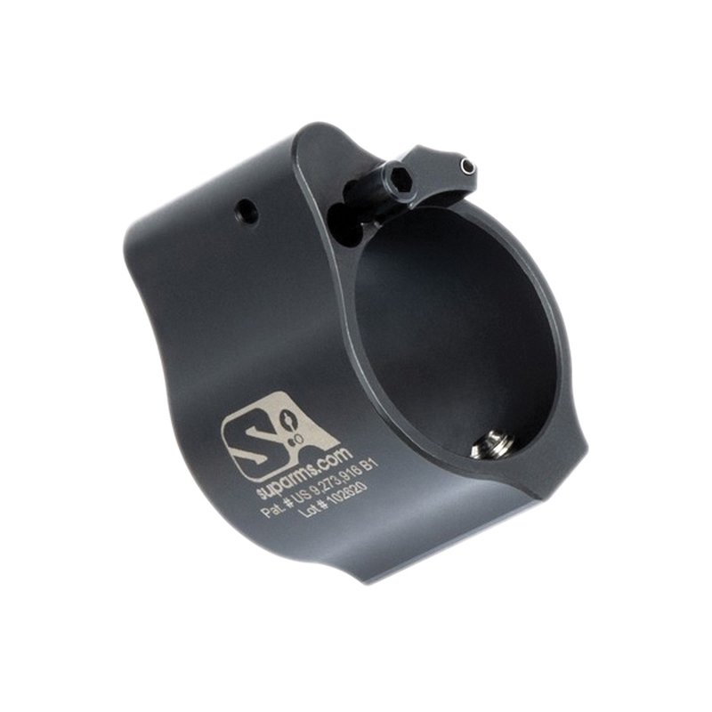 Superlative Arms Solid Set Screw Direct Impingement Adjustable Gas Block 0.936" x 1", Black