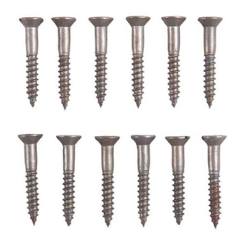 Brownells 6x1in Steel Flat Head Wood Screws Kit (Blued) 12-Pack