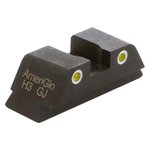 Ameriglo Classic Yellow Tritium 2-Dot Rear Sight Square Notch White Outline