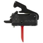 Rise Armament RAVE PCC Trigger – AR9 Single-Stage Flat 3.5 lb Red