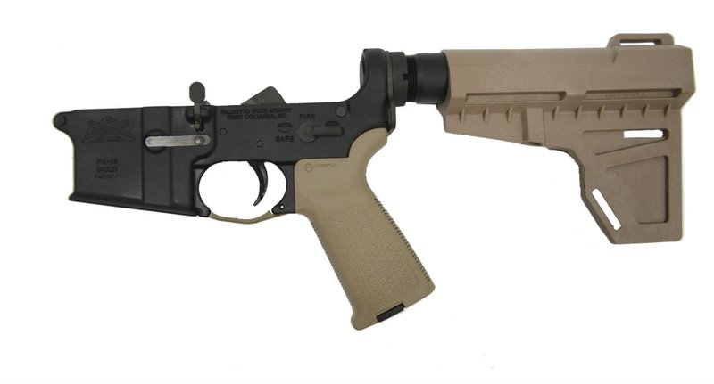 PSA AR-15 Complete MOE Shockwave Pistol Lower - No Magazine - FDE - 516447176