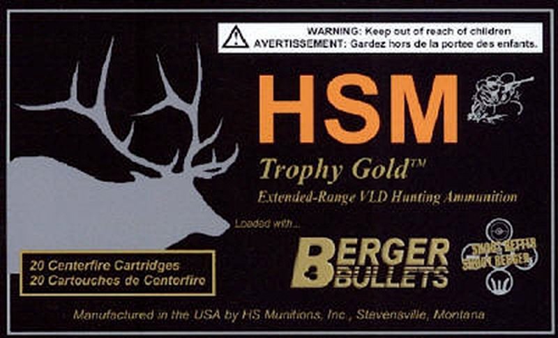 HSM Trophy Gold Extended Range .308 Winchester 210gr Berger Hunting VLD Match Ammo
