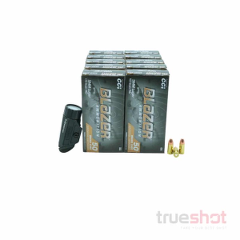 Holosun P.ID Pistol Light and 9mm Ammo Bundle – 500 Rounds