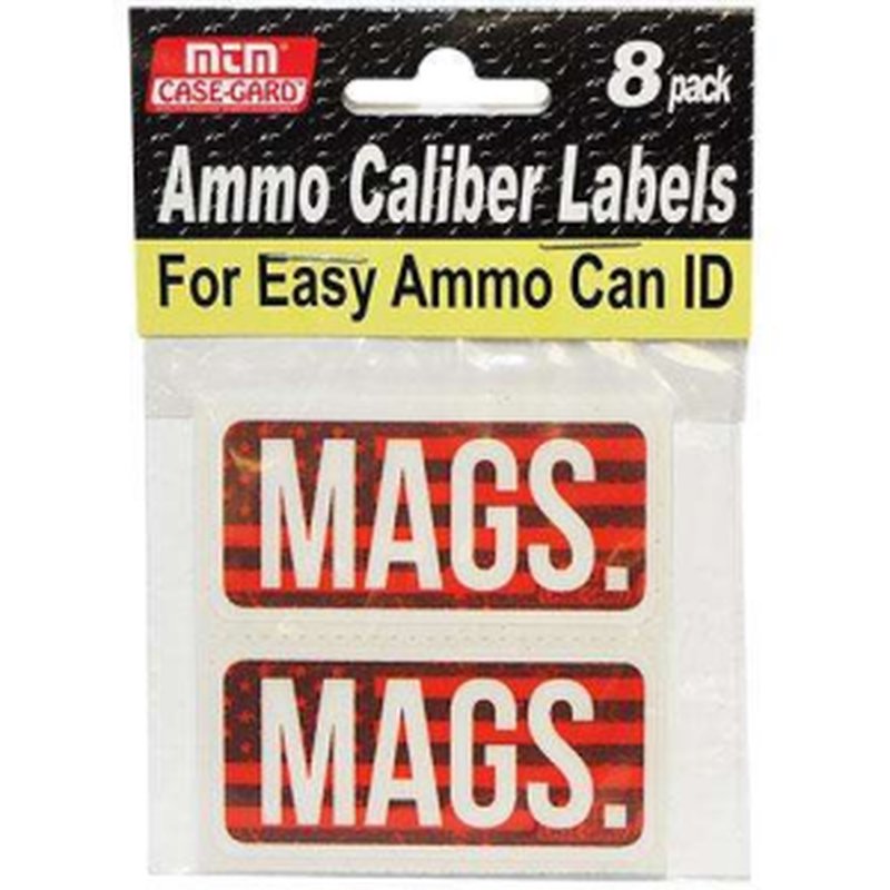 MTM Ammo Caliber Labels MAGS 8-Pack Label Set for Ammo Boxes
