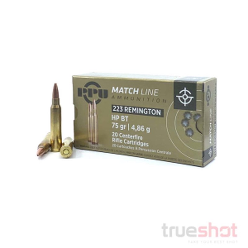 Prvi Partizan (PPU) .223 Rem 75gr HPBT Hollow Point Ammo (HP) - 1000ct