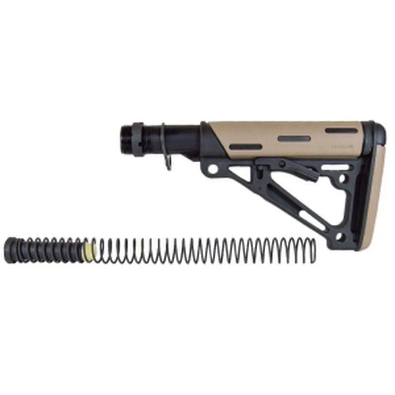 Hogue AR-15 OverMolded Collapsible Buttstock Assembly Mil-Spec Buffer Tube Flat Dark Earth Rubber