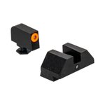 Night Fision Accur8 Perfect Dot Night Sight Set for Glock 42/43, Square Notch, Orange/Black, Tritium