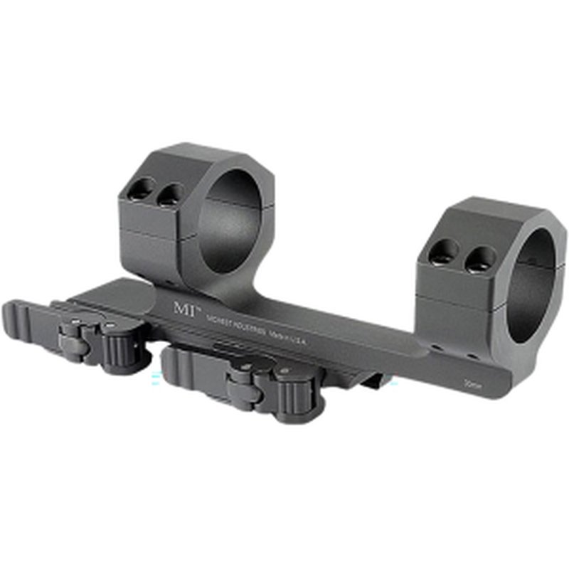 Midwest Industries QD Extended 1-Piece Cantilever Picatinny Scope Mount 20MOA 30mm Rings Matte Black
