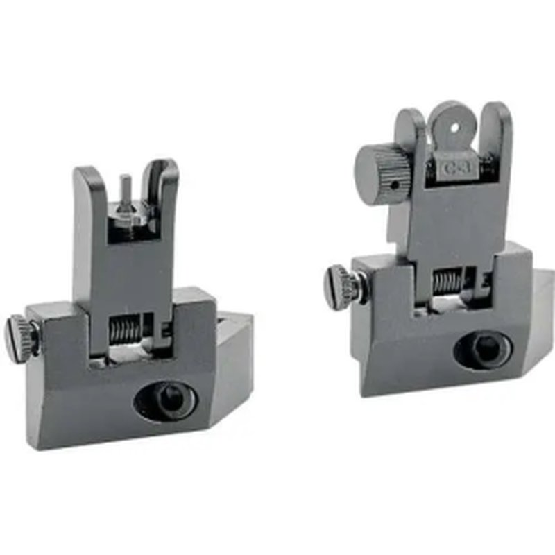 JE Machine Tech Flip Up Front/Rear Sight 45° Offset Aluminum Black