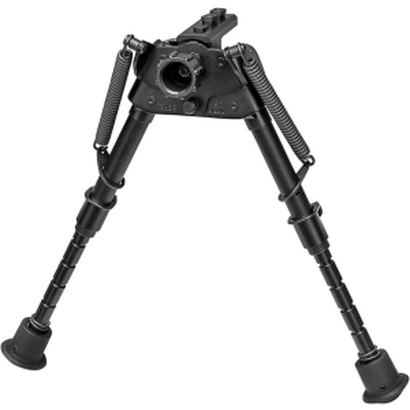 Harris Bipods S-BRMM-LOK Swivel BR M-LOK, 6-9", Black Steel/Aluminum, Notched Legs, Rubber Feet