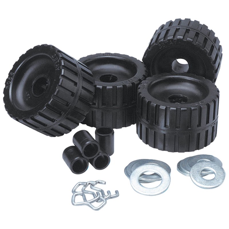 C.E. Smith 29210 Ribbed Roller Kit for Boat Trailer, Black Natural Rubber