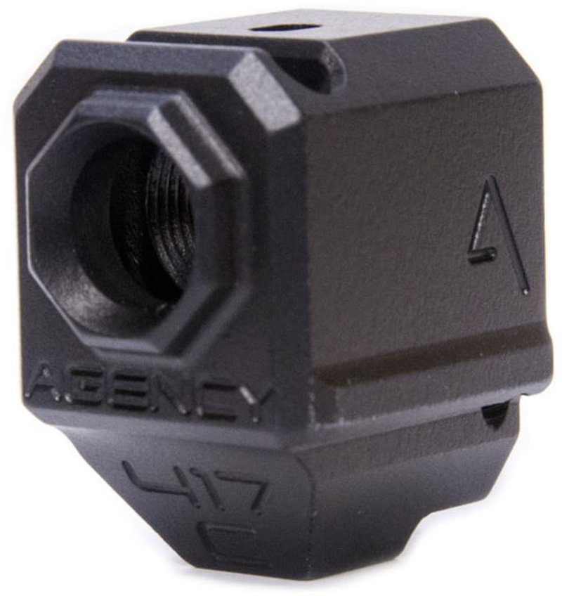 Agency Arms 417 Single Port Barrel Compensator Glock 43 9mm (1/2x28) Black