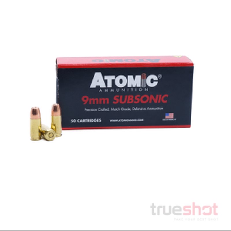 Atomic Ammo 9mm 147 Grain Subsonic Bonded HP Ammunition