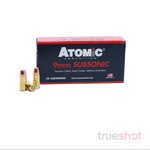 Atomic Ammo 9mm 147 Grain Subsonic Bonded HP Ammunition