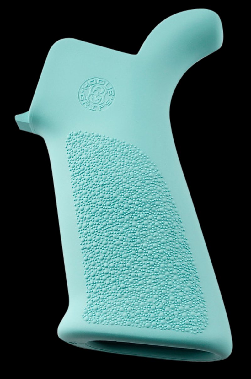 Hogue OverMolded Beavertail Pistol Grip AR-15/M16 Cobblestone Aqua Blue