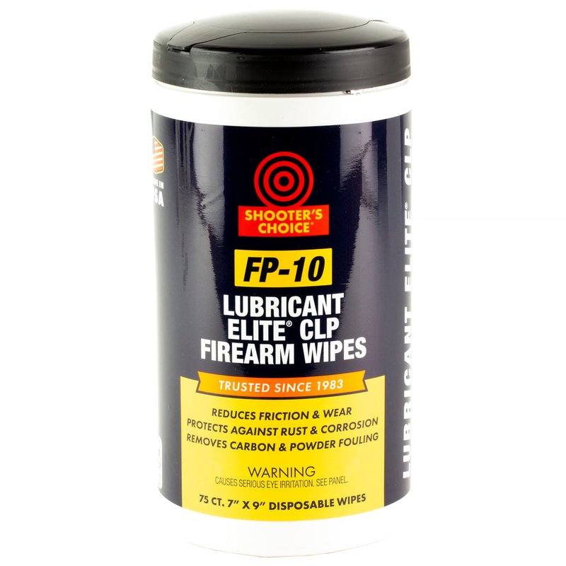 Shooter's Choice FP-10 Elite CLP cleaning wipes, 75-count canister