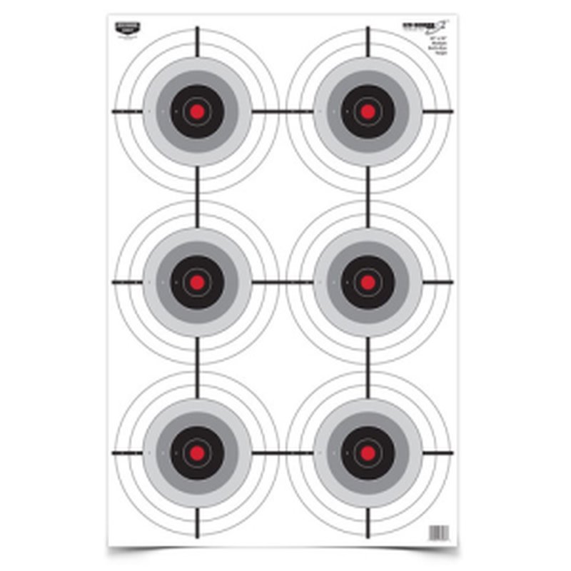Birchwood Casey 37037 EZE-Scorer Bullseye Paper Hanging Universal 23" x 35" Black/White 5 Pack