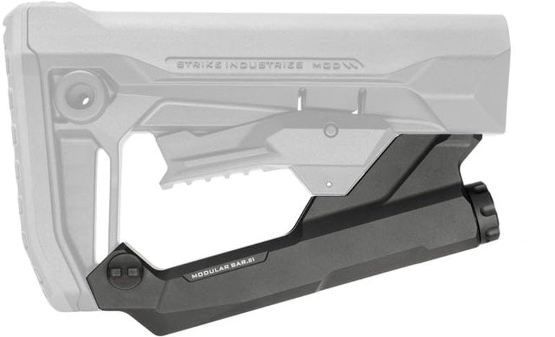 Strike Industries MOD-2 Stock Storage Bar for MOD2 Stock, Black Billet Aluminum
