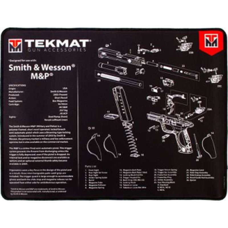 TekMat TEKR20SWNP Ultra Premium Cleaning Mat (S&W M&P Parts Diagram) 15 x 20 in
