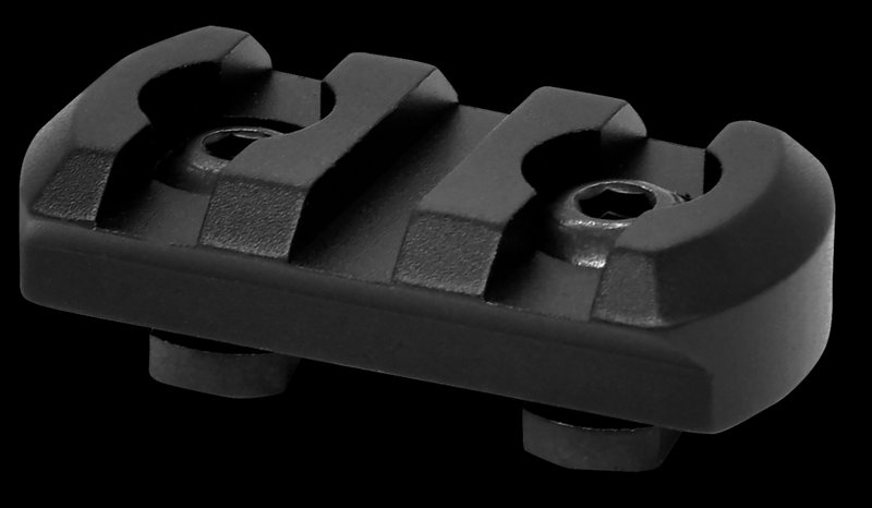 Warne M-LOK 3-Slot Picatinny Rail Section 6061-T6 Aluminum Black Anodized 6201M