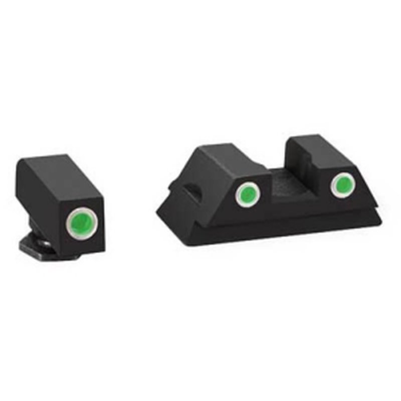 AmeriGlo Green Illuminated Sight Set for Glock 42 Front & Rear