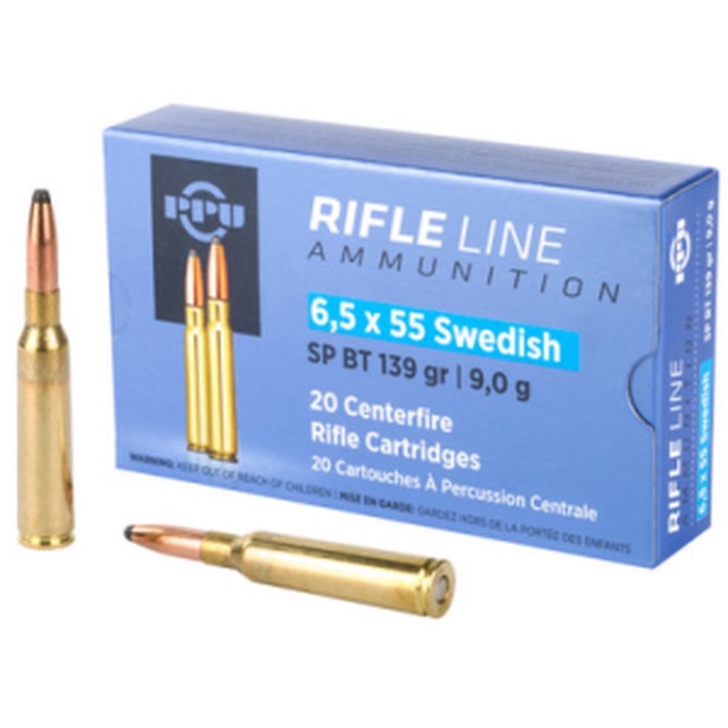 Prvi Partizan/PPU 6.5x55 Swedish Mauser SPBT 139-Grain Centerfire Rifle Ammo (20 Rounds)
