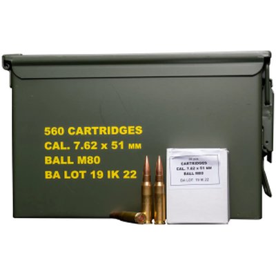 IGMAN 7.62x51mm M80 Rifle Ammunition 560rd M2A1 2-Can Crate