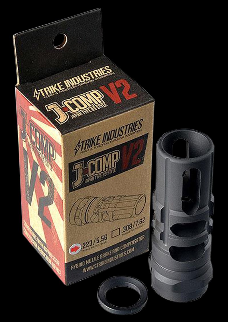 Strike Industries J-Comp V2 Gen 2 Hybrid Compensator Muzzle Brake 1/2x28 .223/5.56