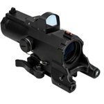 NCSTAR ECO 4X Scope/Laser & NAV LED/Gn Micro Dot/Blk 6.3"