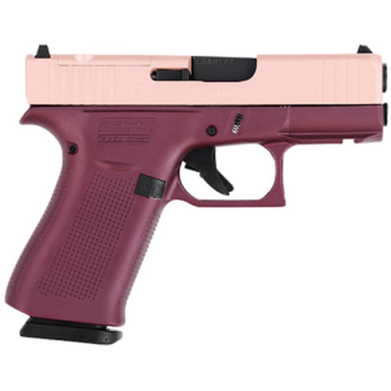 Glock G43X MOS 9mm 3.4 Inch Rose Gold Black Cherry