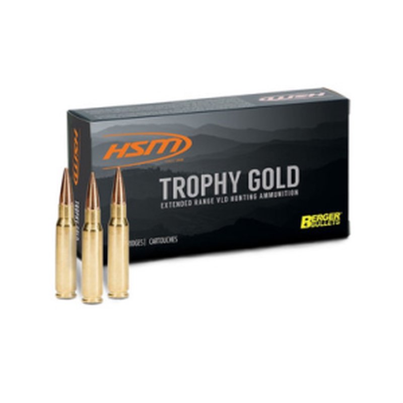HSM Trophy Gold 300 Win Mag Rifle Ammo 168 Grain Berger VLD (20 Rounds)