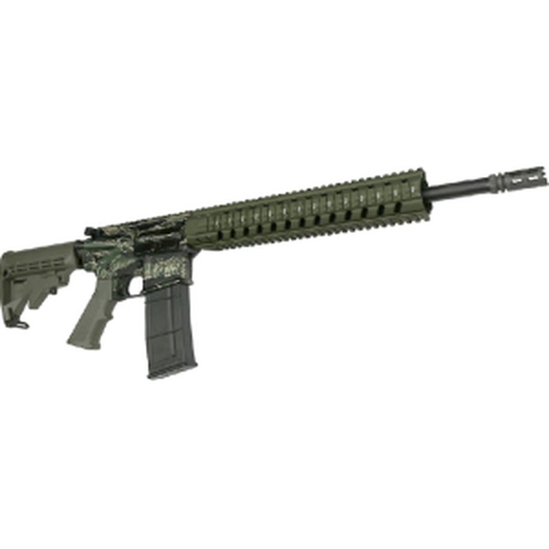 RGuns RGQ Semi-Automatic AR-15 Rifle 16" Heavy Barrel .223/5.56NATO 30rd - YHM Flash Suppressor - Free Float Rail - Tiger Stripe / OD Green Finish