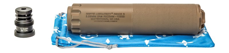 Griffin Armament 5 Recce 5.56mm Suppressor – 5.56 NATO, 6.70 in Length, 1.50 in Diameter