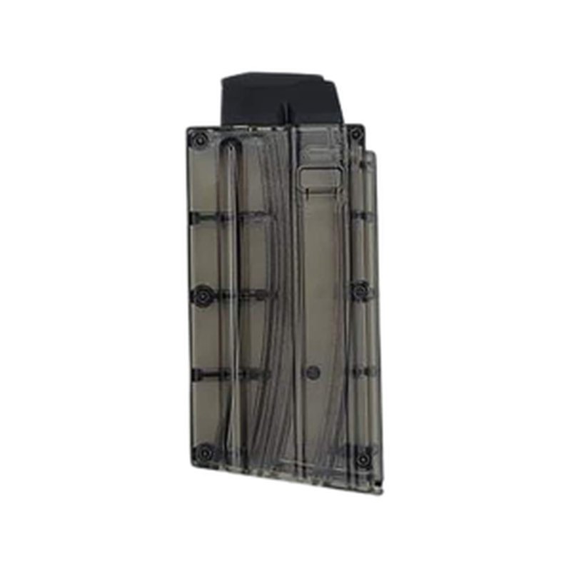 Black Dog Machine Magazine with Nylon Feed Lips for AR-15 22 Winchester Magnum Rimfire (WMR) 10-Round Polymer Translucent