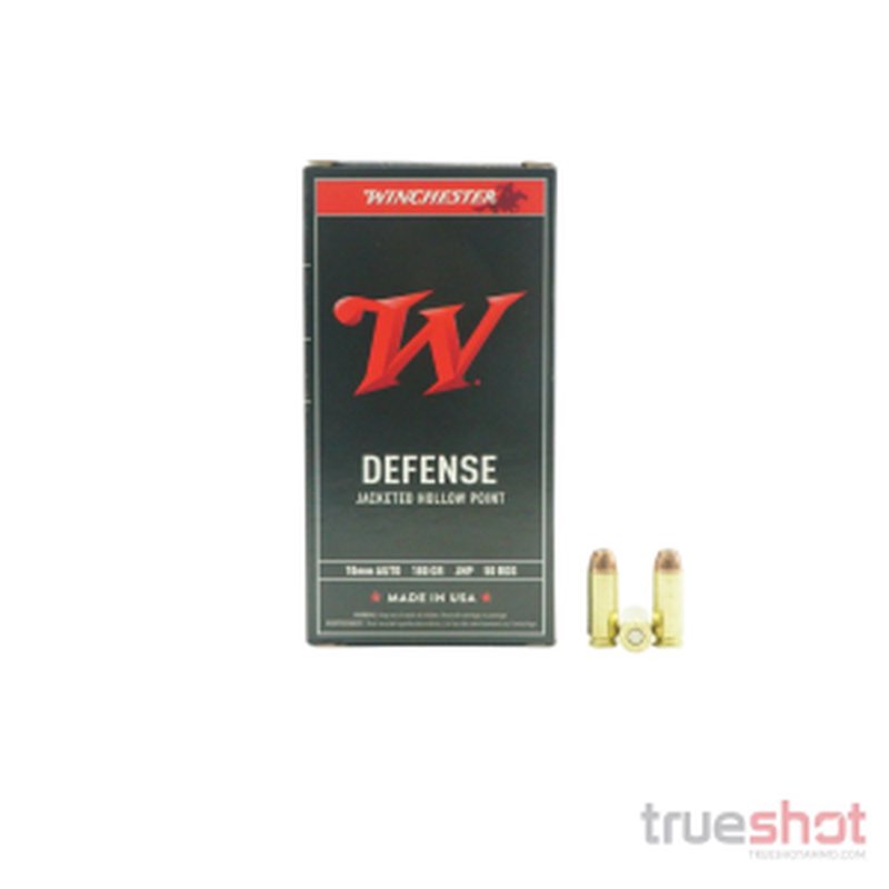 Winchester W Defense 10mm 180 Grain Jacketed Hollow Point Pistol Ammunition