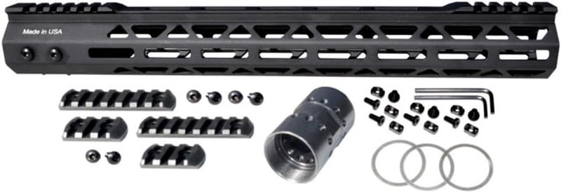 Presma 223/5.56 Super Light M-LOK Free Float Handguard w/Partial Top Rail 15 in Black