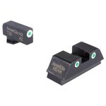 Ameriglo Glock Night Sights L Tall Green Tritium Front .220 Rear .295 Outline Optic Compatible White