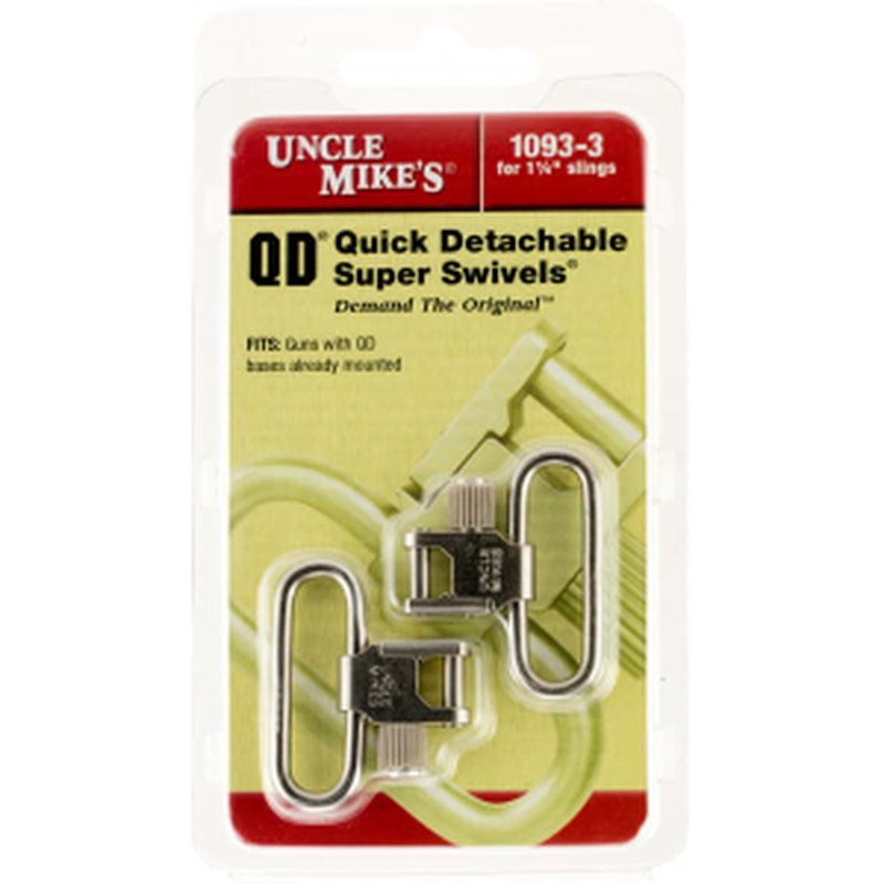 Uncle Mikes 10933 QD Super Swivel with Tri-Lock 1.25" Quick Release Nickel-Plated Steel