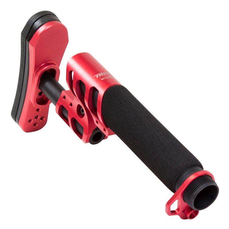 Odin Works Zulu Adjustable Stock Kit w/ Padded Pistol Buffer Tube & End Plate, Red