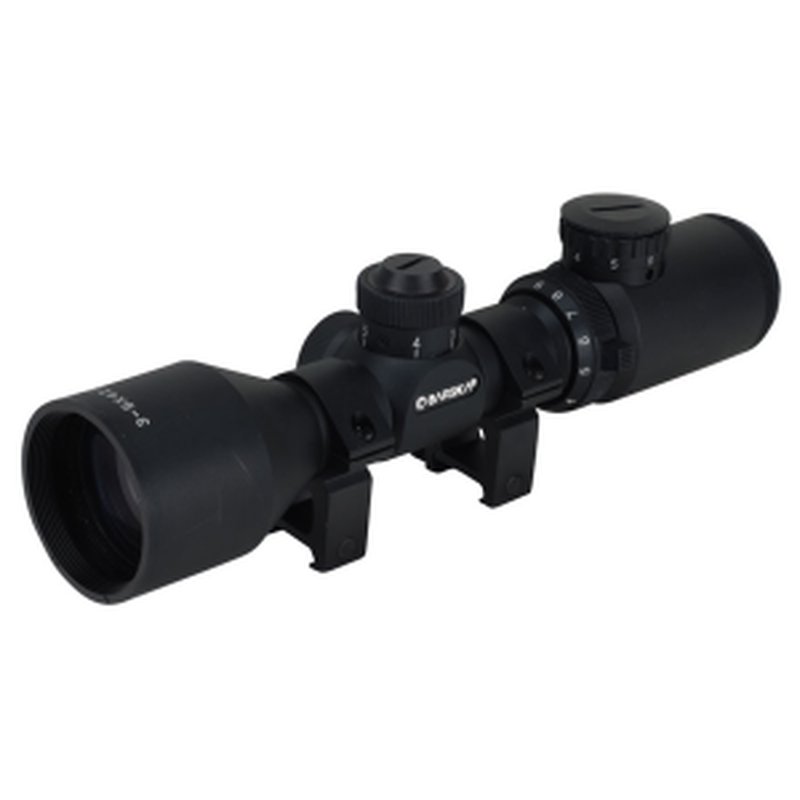 Barska Compact Contour Rifle Scope 3-9x 42mm Illuminated 4A Mil-Plex Reticle Matte