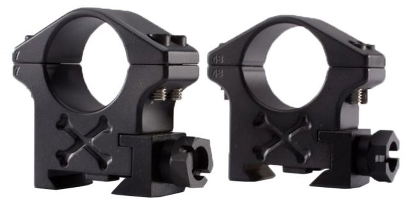 Talley 1in Tactical Rifle Scope Rings Black Armor High
