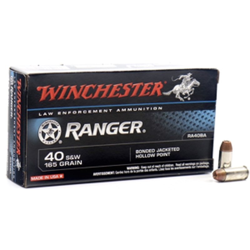 Winchester Ranger Series .40 S&W Ammo 165 Grain Bonded Jacketed Hollow Point
