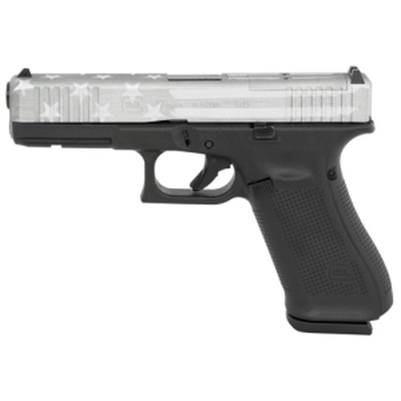 Glock G17 Gen5 MOS 9mm Gray Battle Worn Flag Cerakote (nDLC) 17-Round Modular Optic Pistol