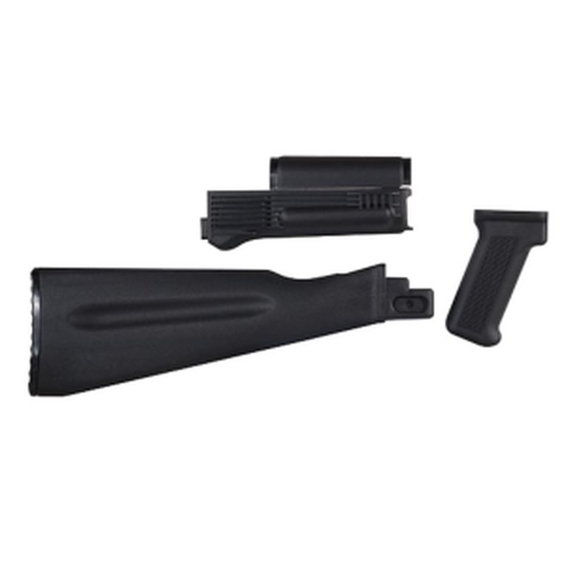 Arsenal NATO Length Complete AK Stock & Handguard Set, Polymer Black