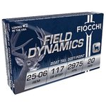 Fiocchi Field Dynamics 25-06 Remington 117gr BTSP Rifle Ammo (20 Rounds)