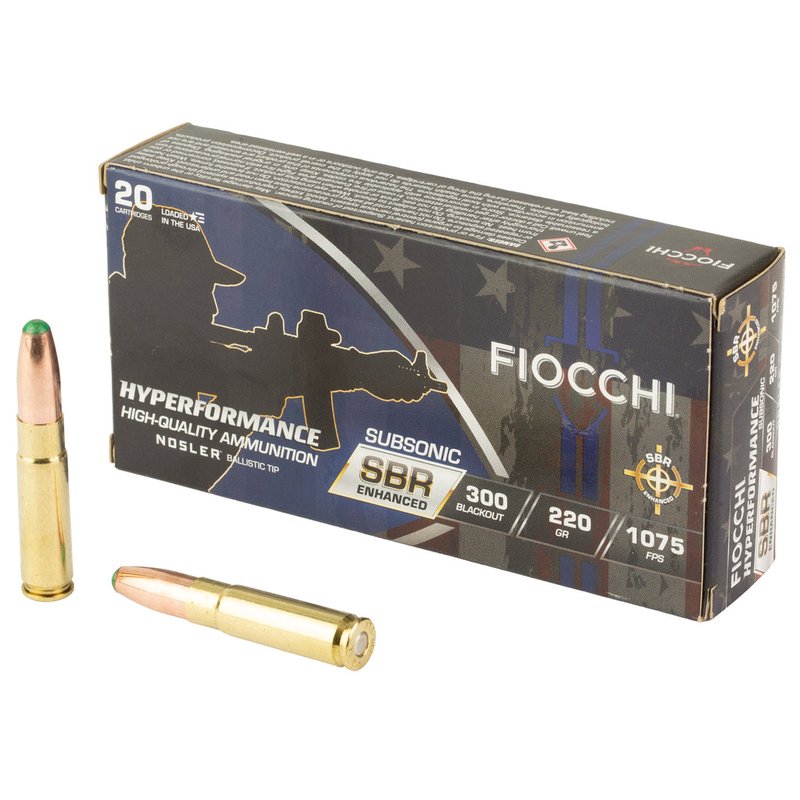 Fiocchi Hyperformance Short-Barrel Rifle Enhanced 300 Blackout 220gr Subsonic Ammo