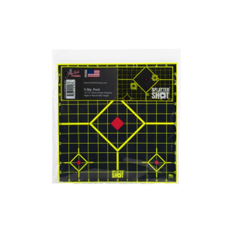 Pro-Shot 12SIGREEN5PK SplatterShot Sight-In Black/Green Self-Adhesive Paper Impact Enhancement Bright Green Diamond 5 Pack