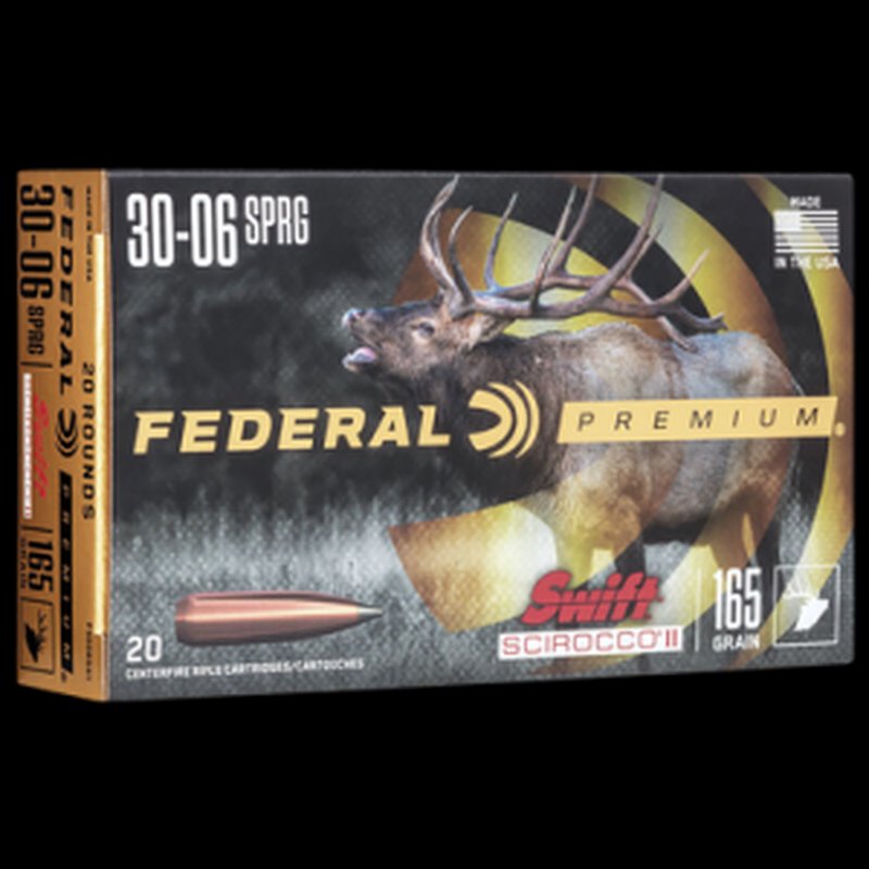 Federal Premium P3006SS1 .30-06 Springfield 165gr Swift Scirocco II Ammo